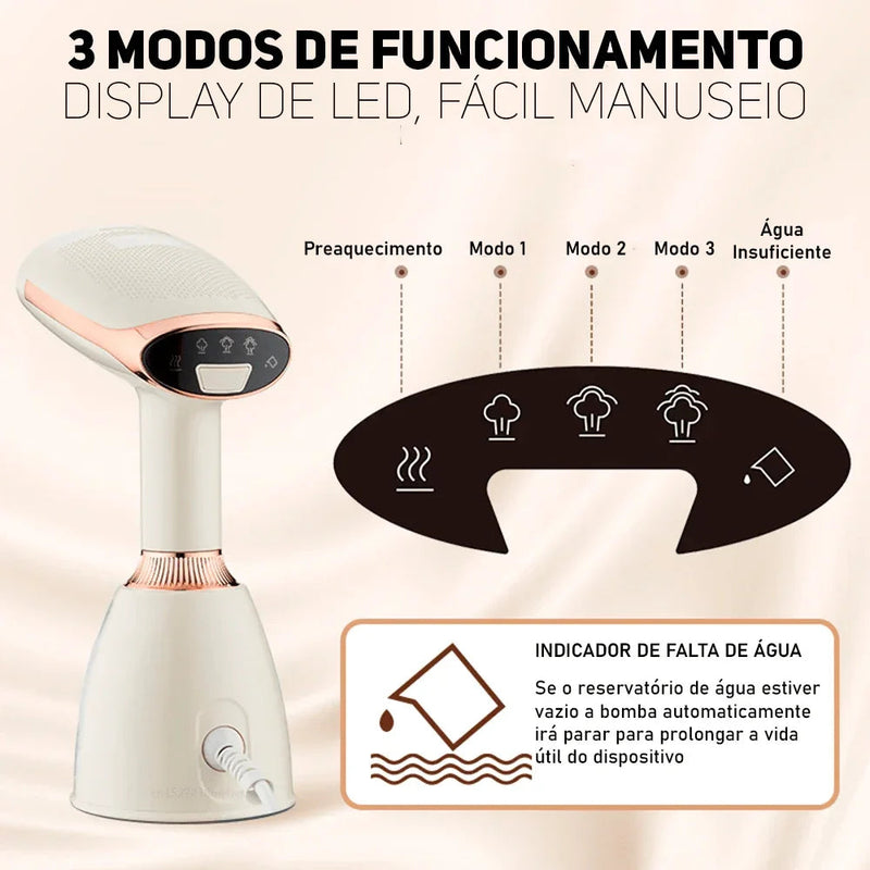 Ferro Vaporizador de Roupas Modern Lar™ / Elimine Vincos e Roupas Amassadas para uma Aparência Sempre Impecável!